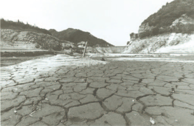 イメージ画像:昭和53年の水不足の時の南畑(みなみはた)ダム